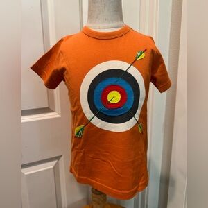 Mini Boden 3-4Y, Orange Target Graphic Kids Shirt